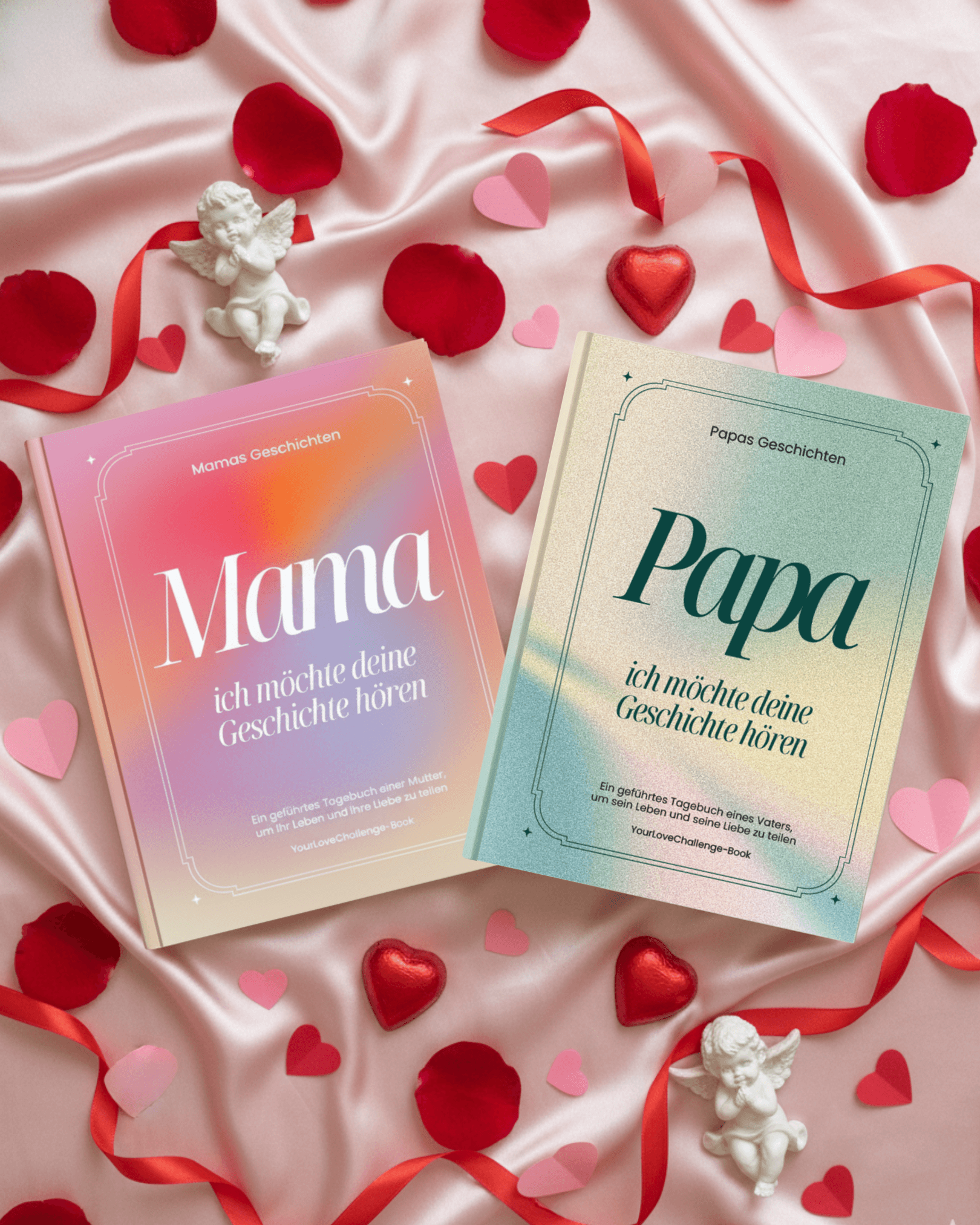 Mama & Papa erzählt mir eure Geschichte - Valentinstag Geschenk Set