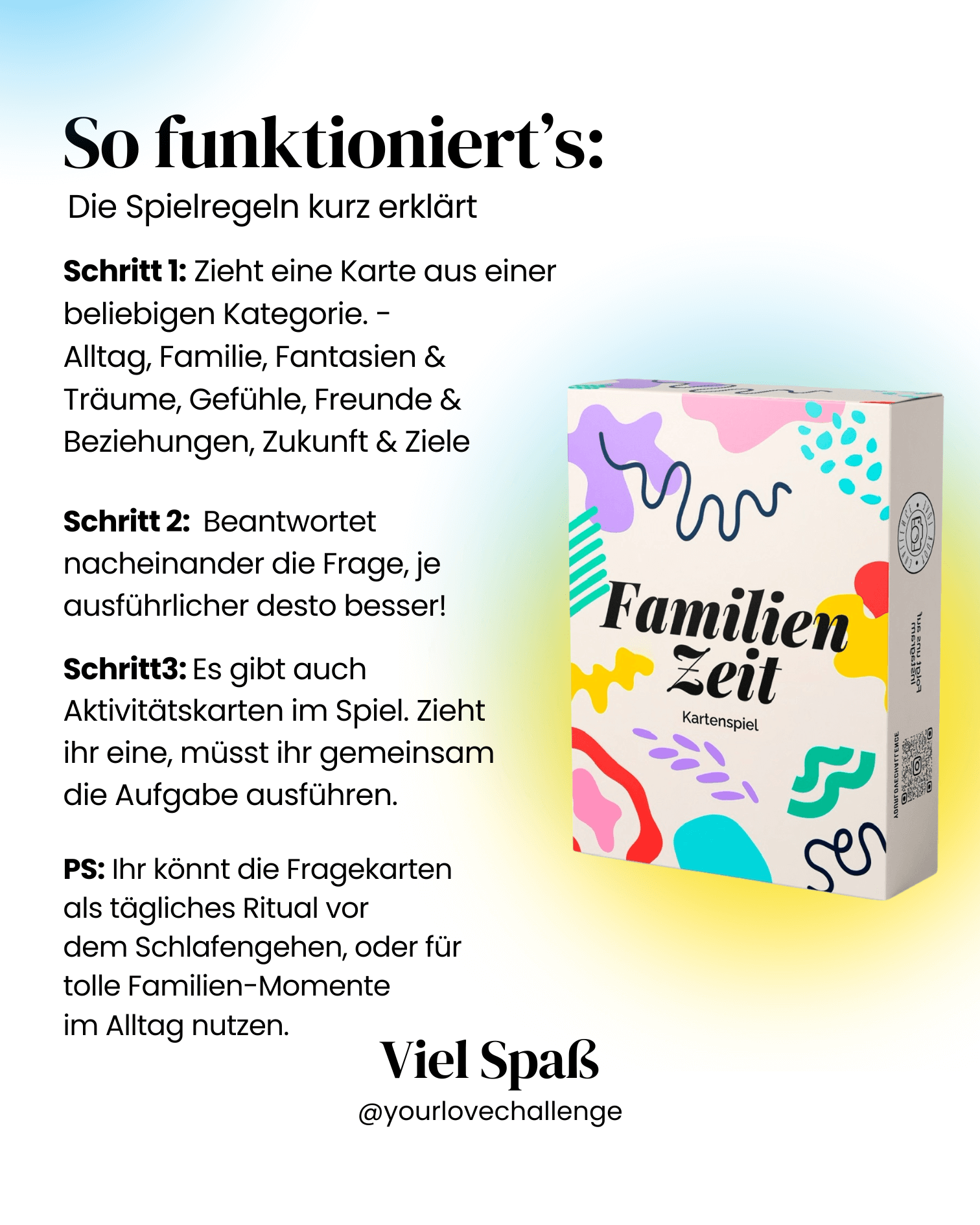 (NEU) Familienzeit Frage Spielkarten - Spaß für die ganze Familie